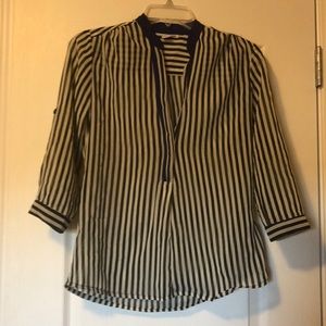 Black and White Striped Blouse
